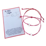 Pulsera Hilo Rojo Del Destino Para Compartir Plateado Pareja