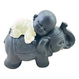 Figura Decorativa Niño Buda Relajado Elefante 9.5cm Zen Zn 