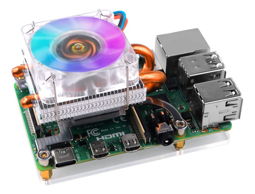 Cpu Cooler Raspberry Pi 4 Pwm, Enfriador De Perfil Bajo