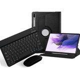 Capa Giratória Teclado Mouse Película Para Galaxy Tab S7 Fe