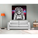 Cuadro Moderno Lienzo Canvas Mono Astronauta 1x1m