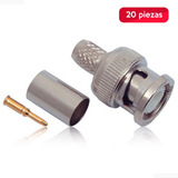 Conector Bc6 Macho Para Crimpear En Cable Rg6 20 Piezas