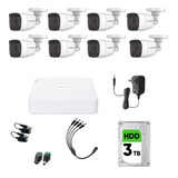 Epcom Kit Camaras De Seguridad De Video Vigilancia Metalicas Con Microfono Integrado Modelo B8-mic-plus8-sc+3t 2mp Con Disco Duro 3tb Cctv Cámaras Bala Con Audio Por Coaxitron Turbohd 1080p Lite