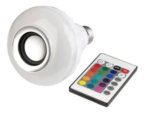 Lampada Musical Caixa Som Bluetooth Led Rgb Com Controle E27