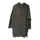 Impermeable Poncho Con Cierre Verde Oliva