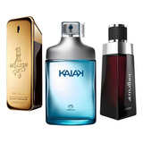 Kit 3 Perfumes Masculino Exclusivo Malbec,kaiak E Million