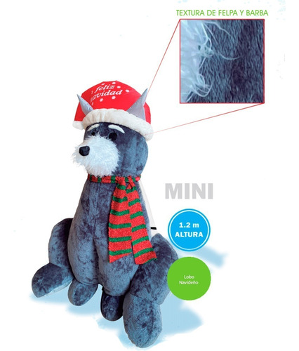Inflable De Navidad Perro Navideño Tipo Husky 1.2 M