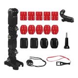 Suporte De Capacete Para Gopro + Kit Adesivo