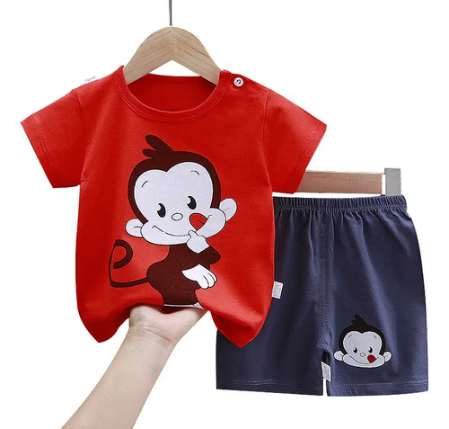 Conjunto De Niños Bebés Playeras Y Pantalones Cortos Algodón