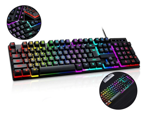 Teclado Gamer Semi Mecânico Barato Led Rgb Pc Notebook Ps5