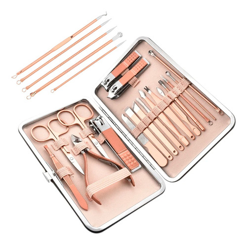 Kit Manicura Y Pedicura Profesional 24 Piezas Acero Inox