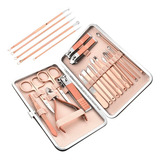 Kit Manicura Y Pedicura Profesional 24 Piezas Acero Inox