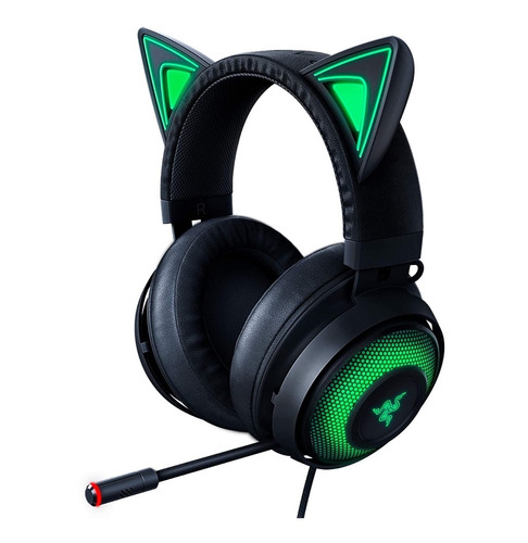 Audífonos Gamer Razer Kraken Kitty Gato Negro Luz Rgb Xt C