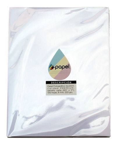 Papel Fotográfico Premium Glossy Carta 8.5x11 220g 100 Hojas