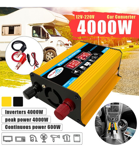 Inversor De Coche Digital Inteligente De 2 Salidas De 4000 W