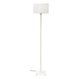 Lampara Pie Metal Diseño Living Moderna Led Pantalla Tela