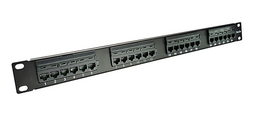 Patch Panel 24 Portas Cat5e Padrão Rack 19 Polegadas Pier