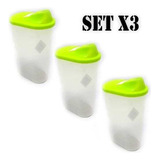 Set X 3 Dosificadores Yerba Azucar Especias Dispenser