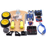 Kit Completo Chasis Robot Inteligente 3 Ruedas Arduino