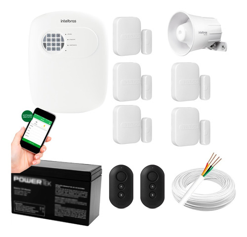 Kit Alarme Intelbras Monitorado App Celular 5 Sensor Sem Fio