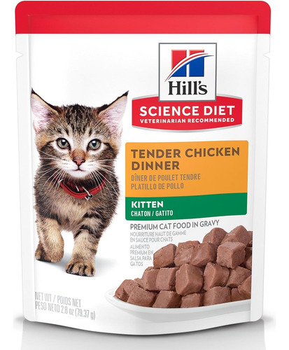 24 Pouch Hills Science Diet Kitten Tender Chicken  2.8oz.c/u