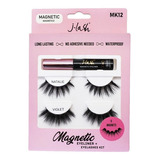 Kit 2 Pestañas Magnéticas+delineador Waterproof Mk12 J-lash