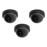 Pack 3 Cámara Exterior Falsa Luz Led Cámara Vigilancia Falsa