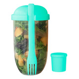 Recipiente Vaso Para Ensalada Fruta Pasta Lunch Contenedor Color Verde