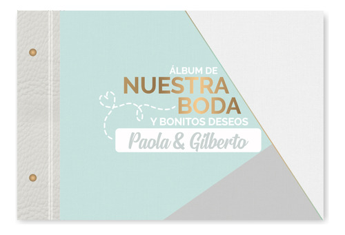 Album De Boda Para Fotos Y Firmas - Mod. Nb Menta & Gris