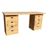 Mesa Escritorio Pc Con Cajonera Cajones Moderno Madera Pino