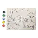 Bastidor Lienzo Para Niños Con Dibujos Para Pintar 15x20 Cm