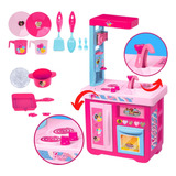 Kit Cozinha Barbie Rosa Grande 14 Acessorios Cotiplas Chef