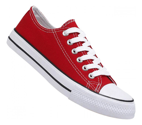 Zapatilla Urbana De Lona Casual - Rojo - 7078