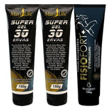  Kit 2 Super Gel 30 Ervas 150g + 1 Pomada Fisiofort Premium