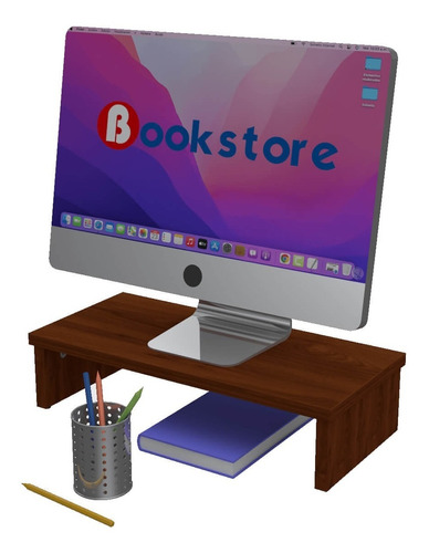 Base Para Monitor De Escritorio Madera Bookstore