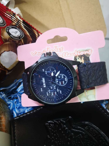 Kit Reloj Para Hombre + Billetera + Chocolates Detalles Sorp