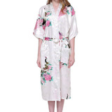 Albornoces De Mujer Pavo Real Kimono Largo Bata Japonesa R