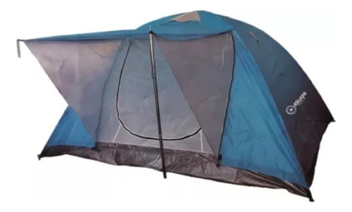 Carpa Para 6 Personas Escape Dome 6 Con Alero Azul