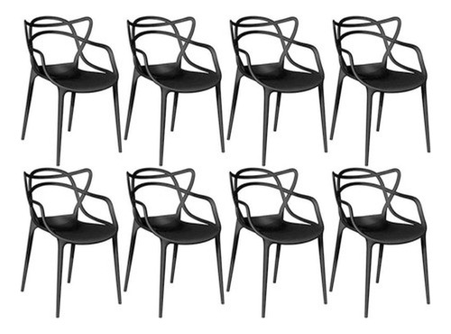 Cadeiras Allegra Kit 8 Unid Mesa Sala De Jantar Empilhável