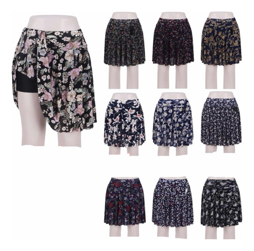 10 Falda Short Fresca Playera Dama Varios Diseños