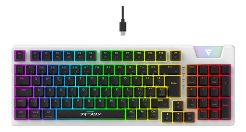 Teclado Mecânico Gamer Force One Yari Switch Gateron Yellow