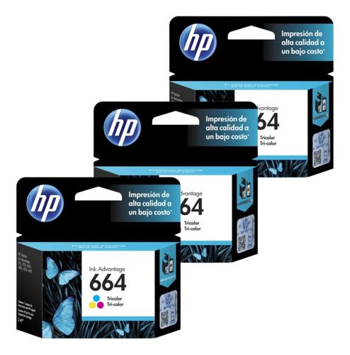 Pack X3 Cartuchos De Tinta Originales Hp 664 Color Mayorista