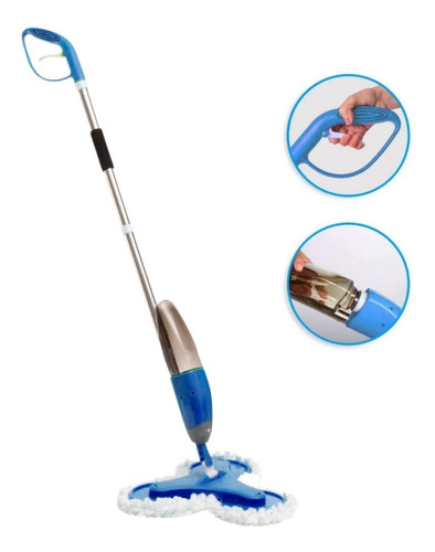 Spin Mop Trapeador Piso Con Rociador Mopa Microfibra Gira 360 Spray