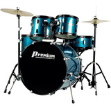 Bateria Acústica Premium Dx722 Bl Azul 22  Completa