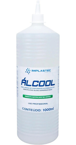 Álcool Isopropilico Puro 99,8% 1 Litro Limpador Implastec