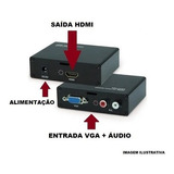 Conversor Vga Para Monitor Ou Tv Hdmi Com Fonte E Saída Rca 