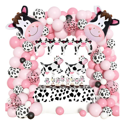 115pcs Arco Globos De Vacas Para Fiestas Kit De Cumpleaños Rosa Pálido