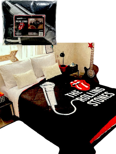 Acolchado Rolling Stones Digital Queen 2 1/2 Reversibles