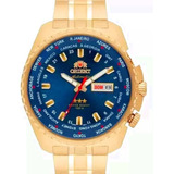 Relógio Orient Masculino Automatico 469gp057 D1kx Dourado Cor Do Fundo Azul