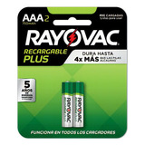 Pilas  Recargable Aaa 750 Mah Rayovac Plus Blister X 2 Unidades